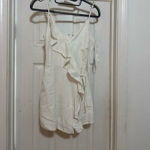 She + Sky Cream Ruffle Romper